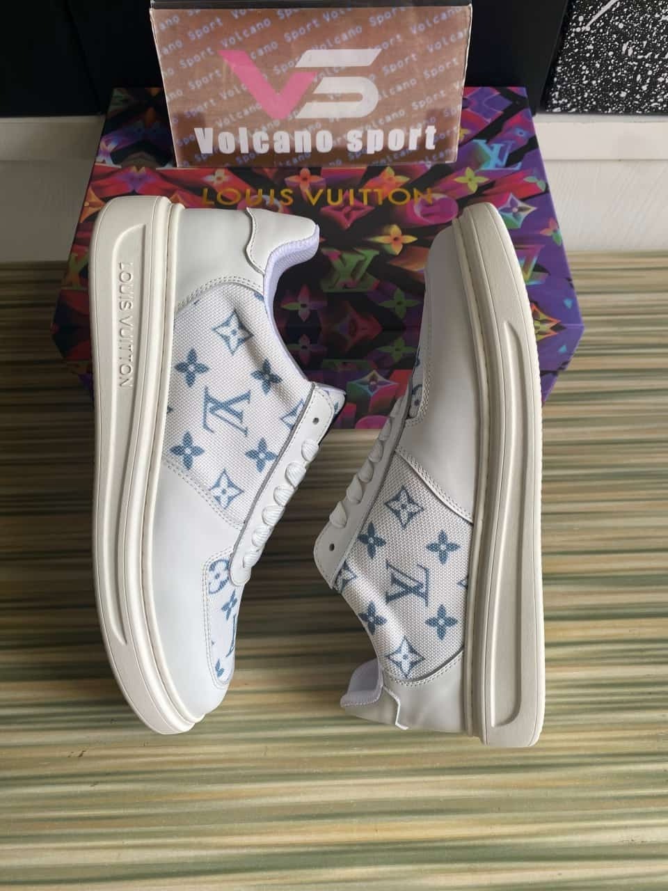 LV White Blue Sneakers