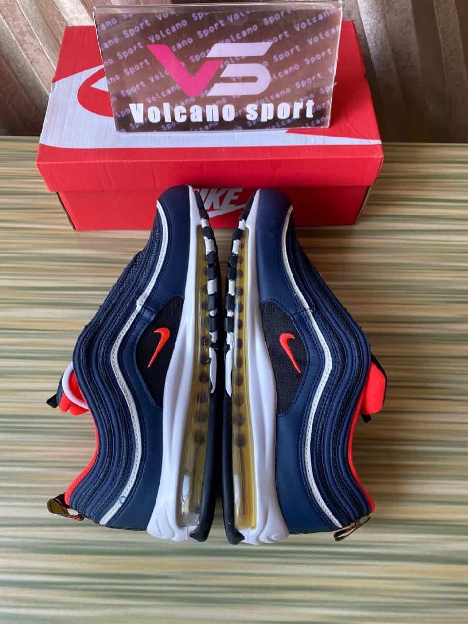 Nike Air Max 97 Midnight Navy Habanero Red 921826-403