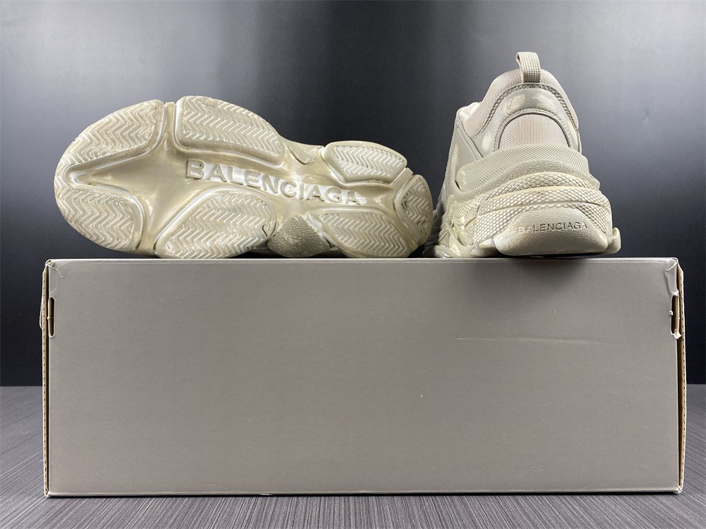 Balenciaga Women Triple S Faded Sneaker in Beige