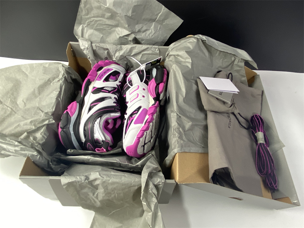 Balenciaga Track Led Sneakers - Grey & Pink & Black