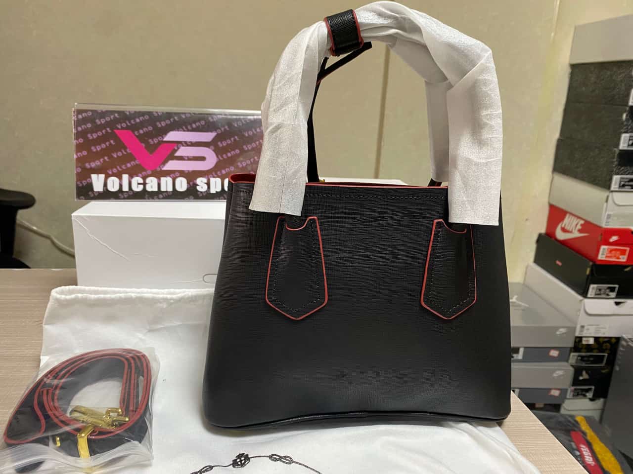 Prada Black Saffiano Mini Double Bag