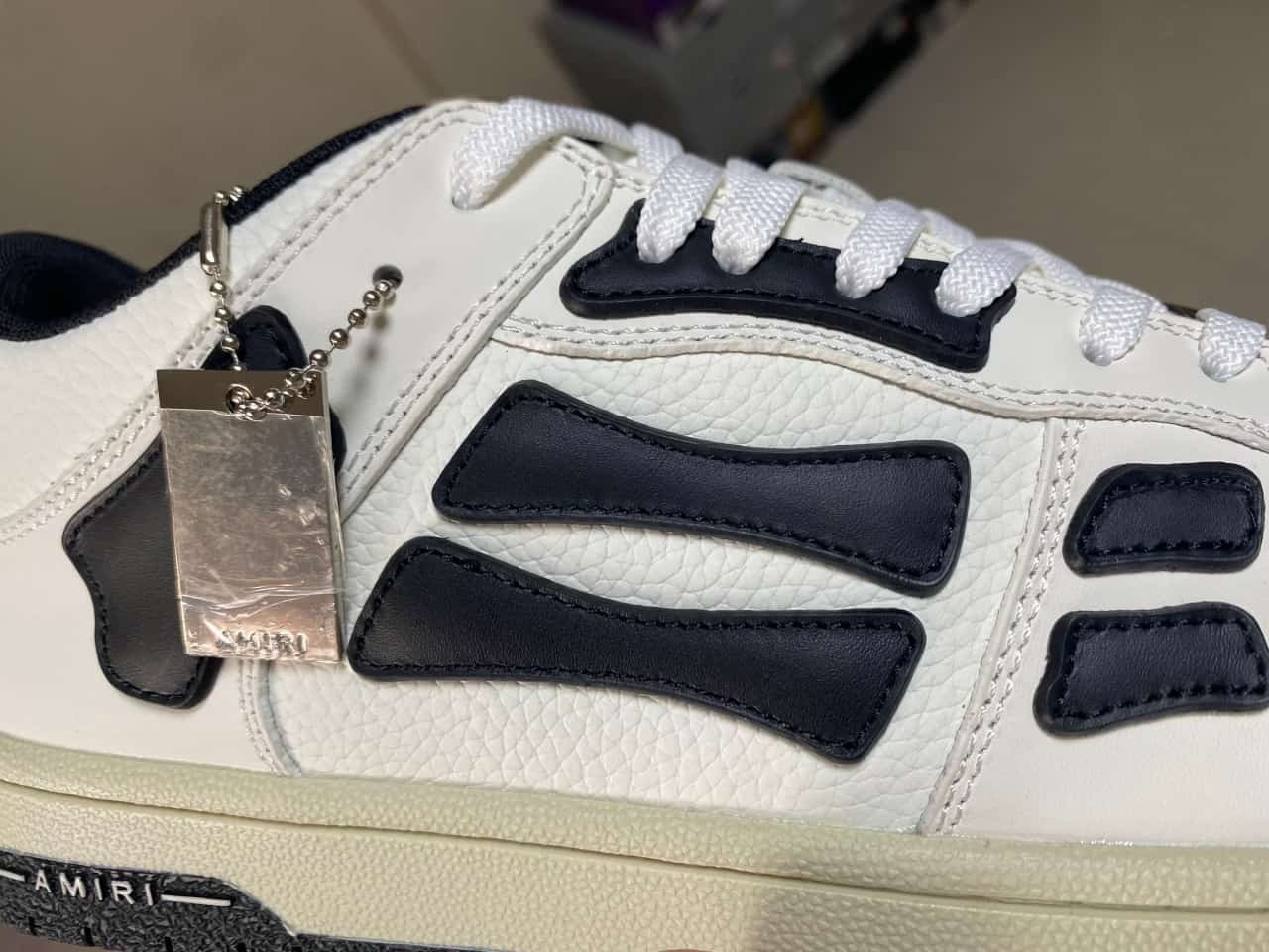 AMIRI Skel Top Low White Black MFS0031