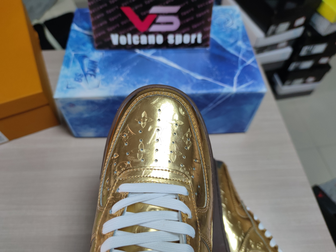 LV x Air Force 1 Low By Virgil Abloh Metallic Gold