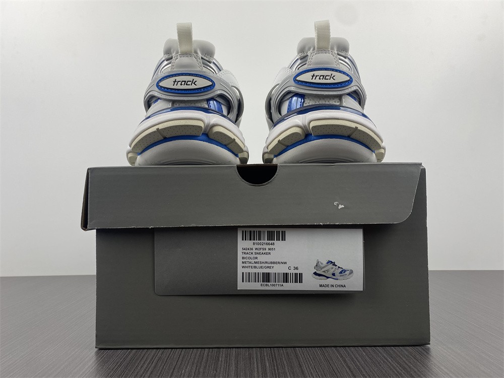 Balenciaga Track Sneaker White, Blue & Grey,