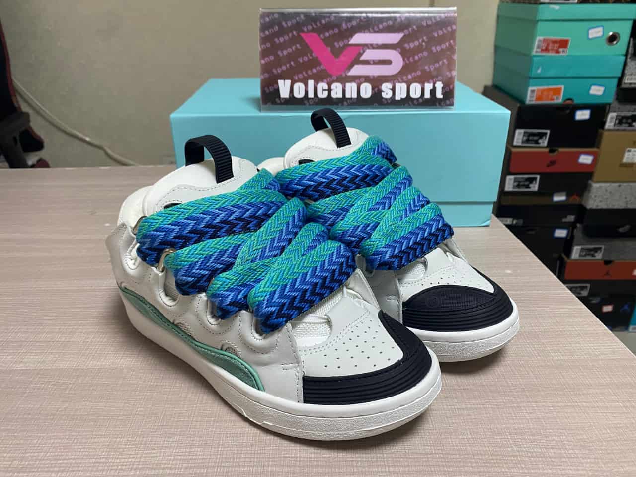 Lanvin Curb Sneaker White Blue