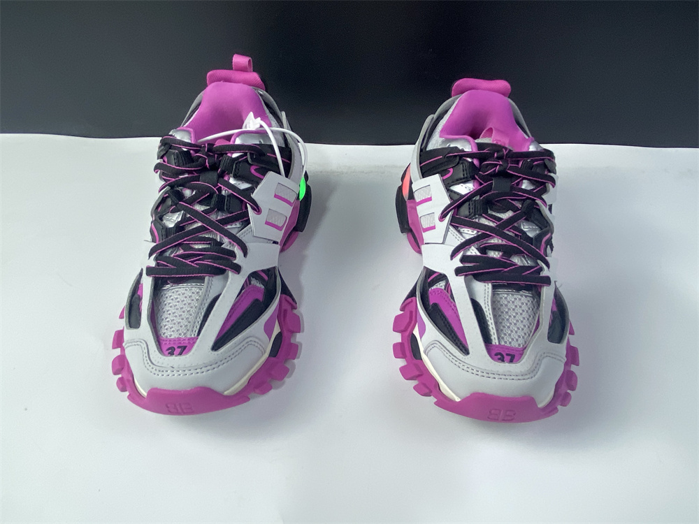 Balenciaga Track Led Sneakers - Grey & Pink & Black