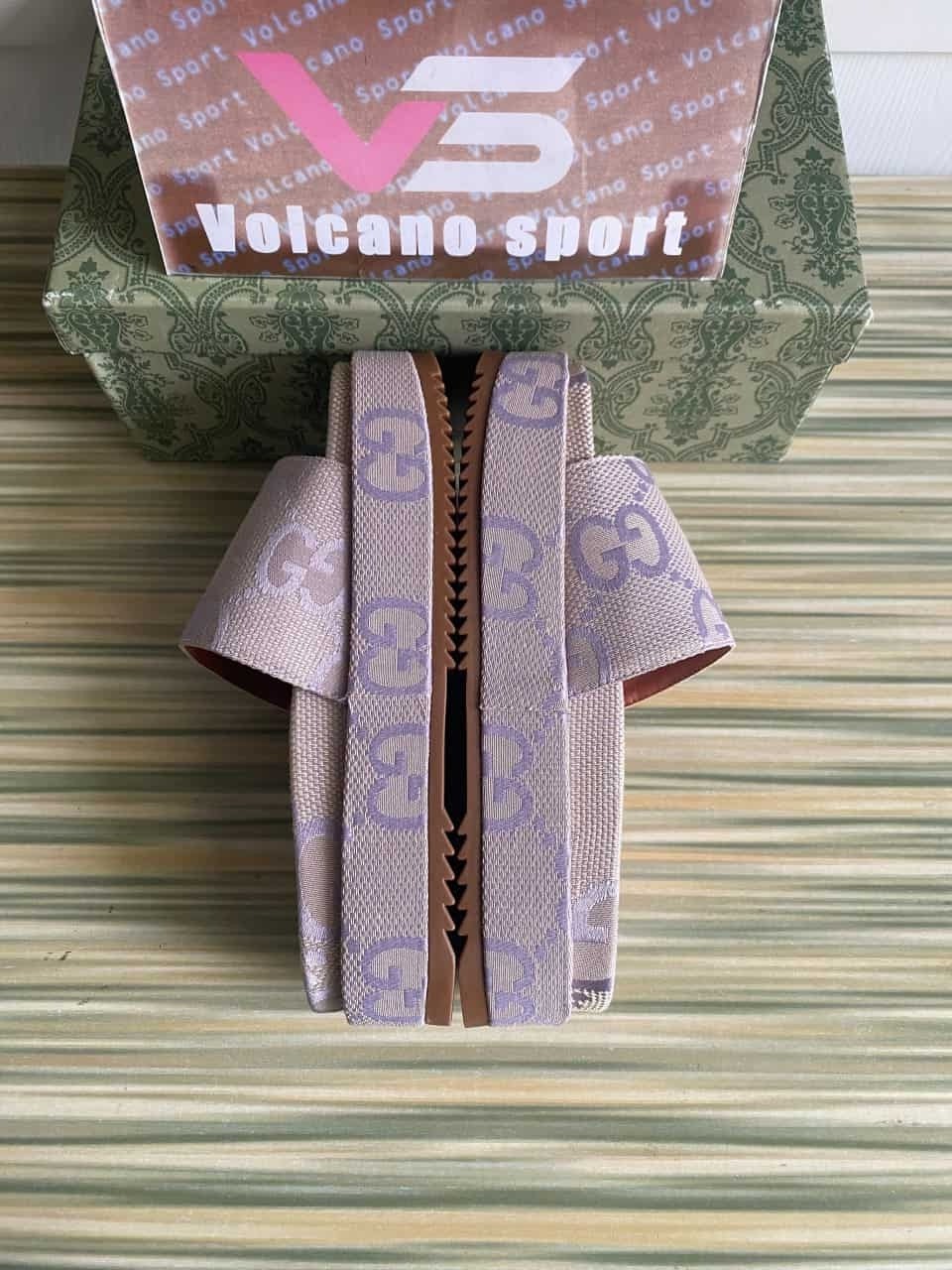 GUCCI Jumbo Platform Slide Sandal Light purple Canvas