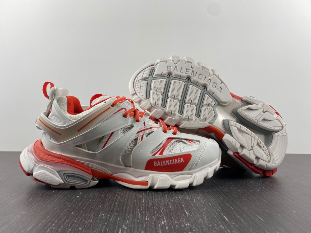 Balenciaga White & Red Track Sneakers WHITE & RED