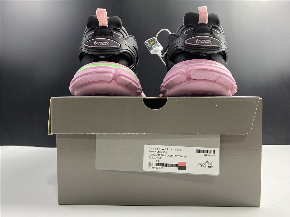 Balenciaga Track Low-top Sneakers In Black - Pink