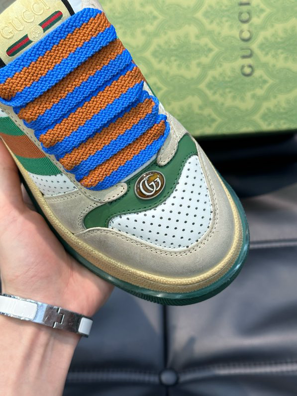 Gucci Screener GG Sneakers White Yellow Green