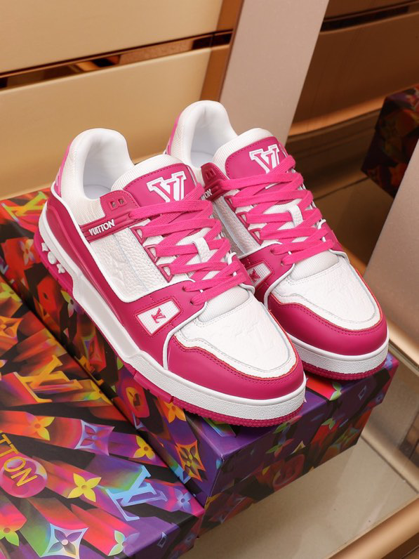 Louis Vuitton Trainer Low White Fuchsia