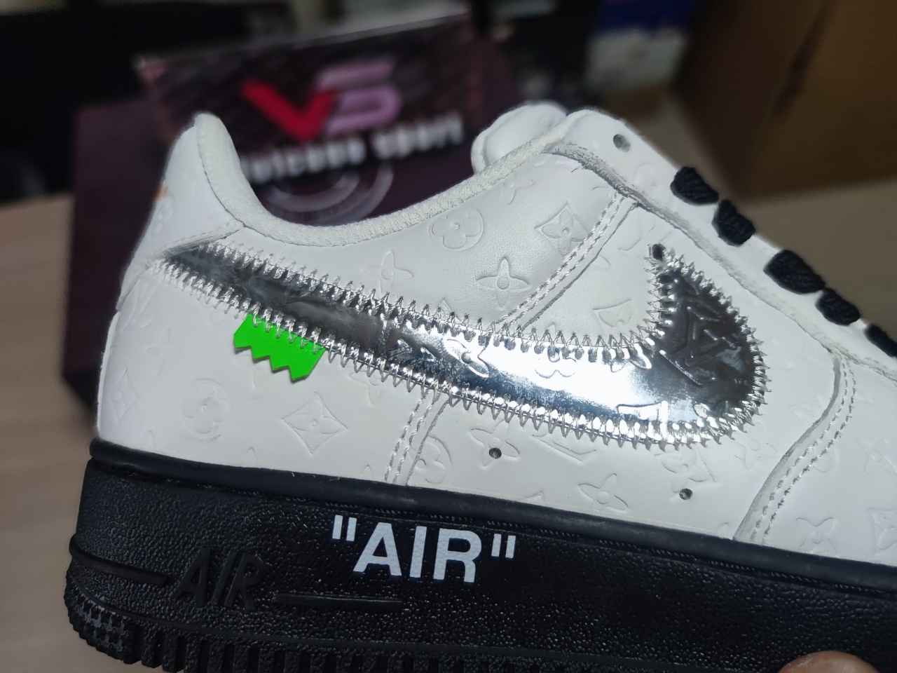 LV x Air Force 1 White Black