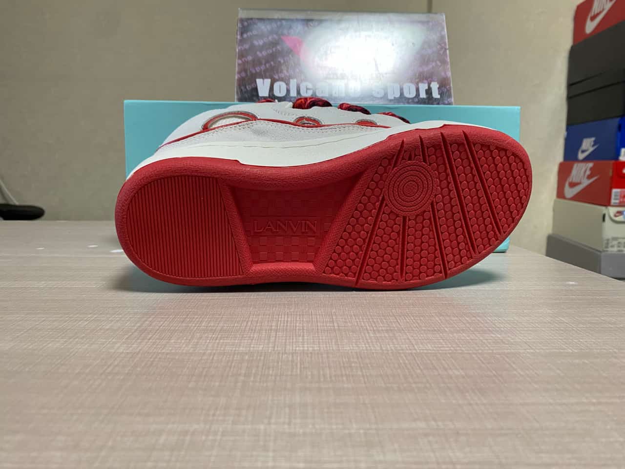 Lanvin Curb Leather And Mesh Low-top Trainers