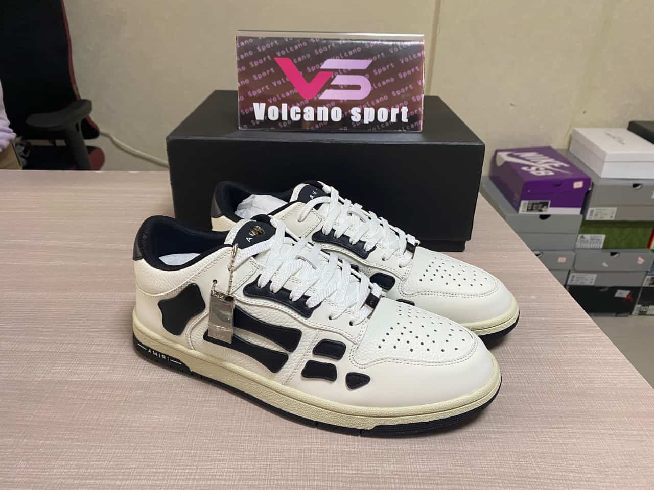 AMIRI Skel Top Low White Black MFS0031