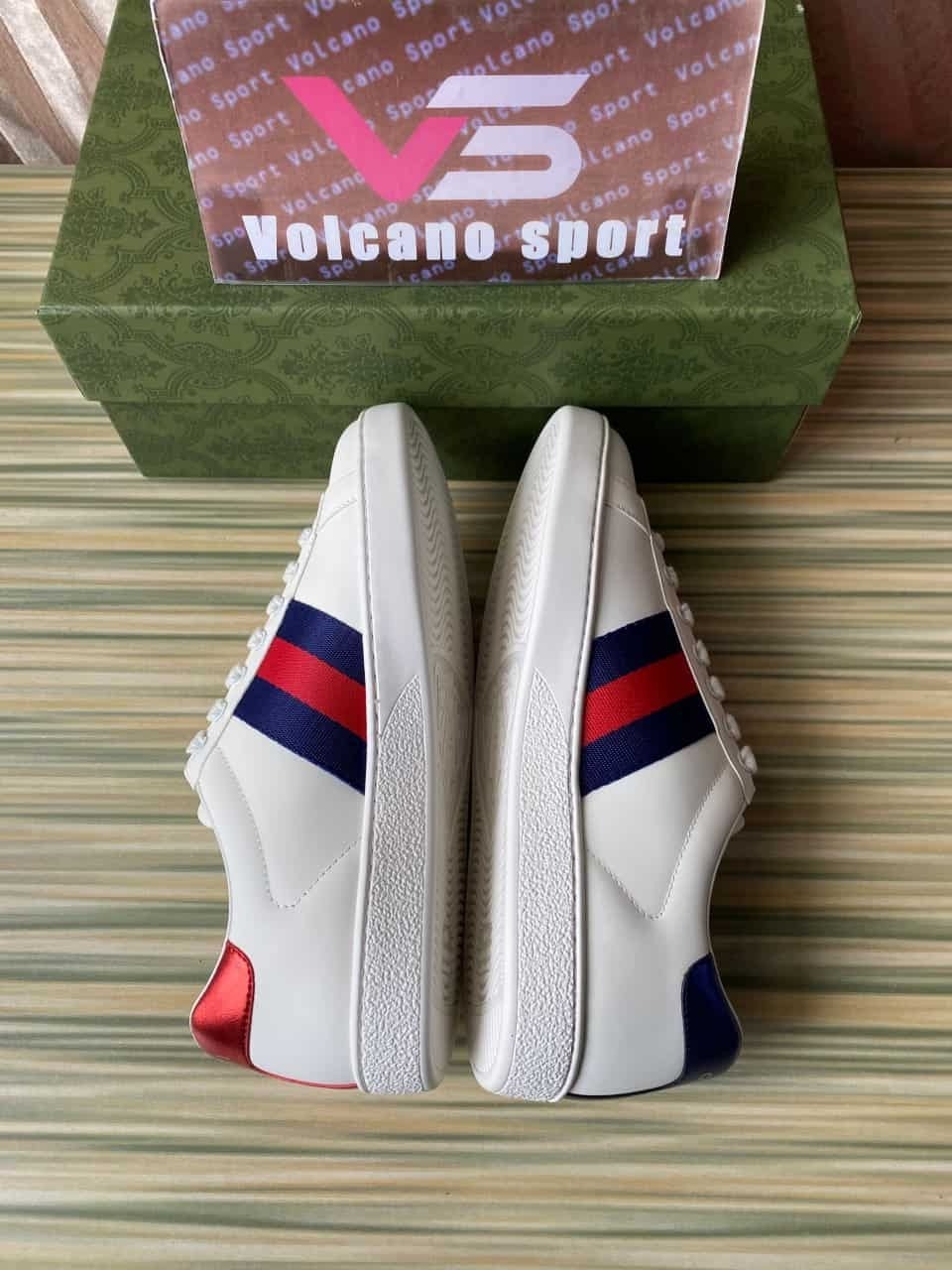 GUCCI Ace Loved Embroidered White Leather