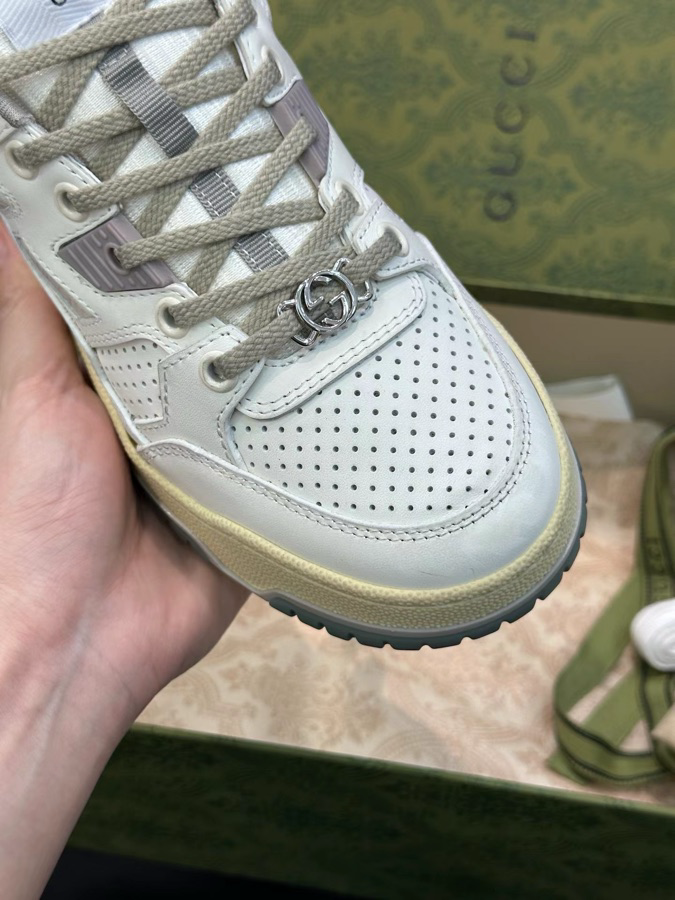 Gucci White Distressed Effect Sneakers White