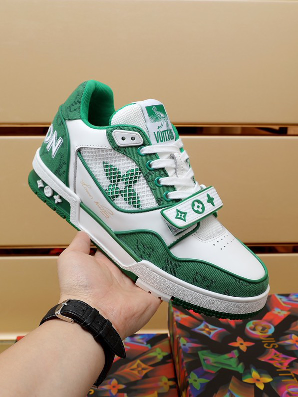 Louis Vuitton Trainer Green Monogram Denim