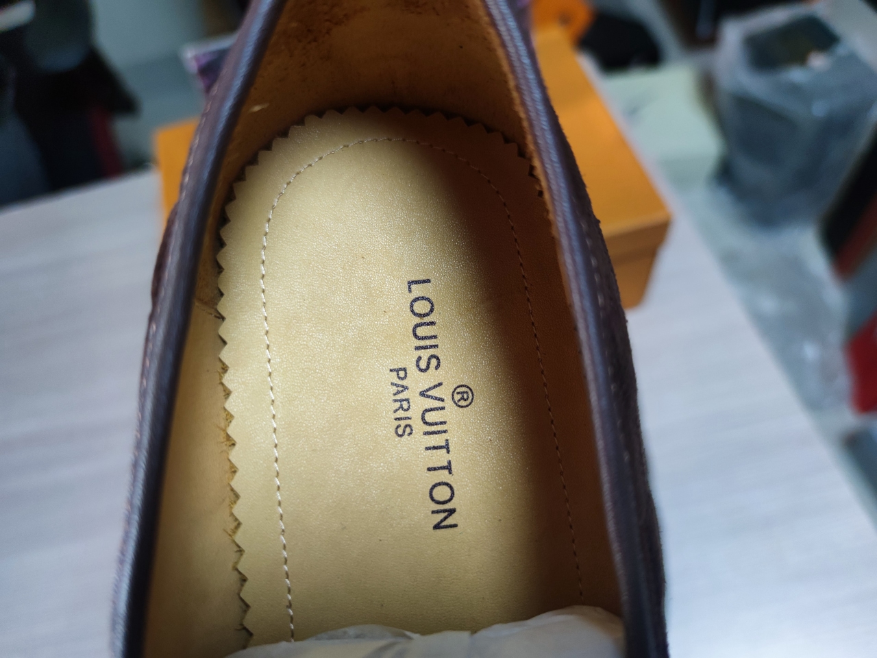 LV Casual leather shoes Brown