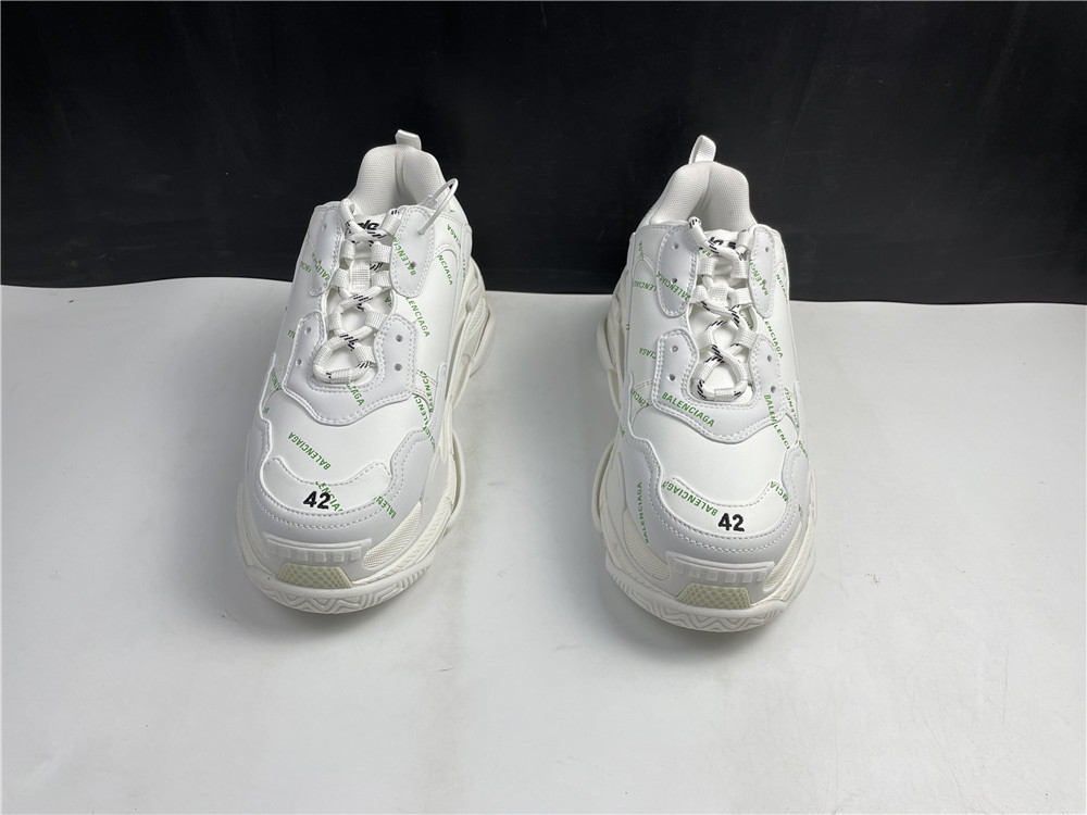 BALENCIAGA: Triple S sneakers with all over logo - White | Balenciaga sneakers 524039 W2FA1
