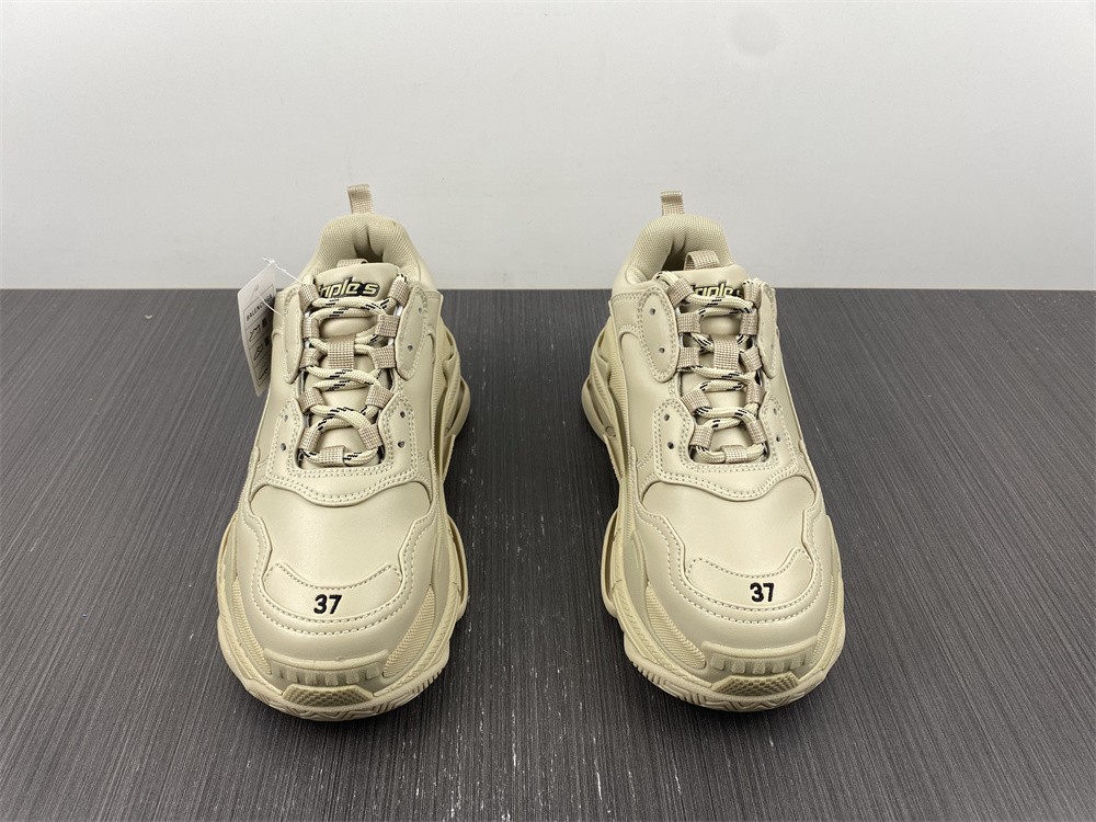 Balenciaga Allover Logo Triple S Creamy Chunky Sneakers/Shoes 524039W2FA19710