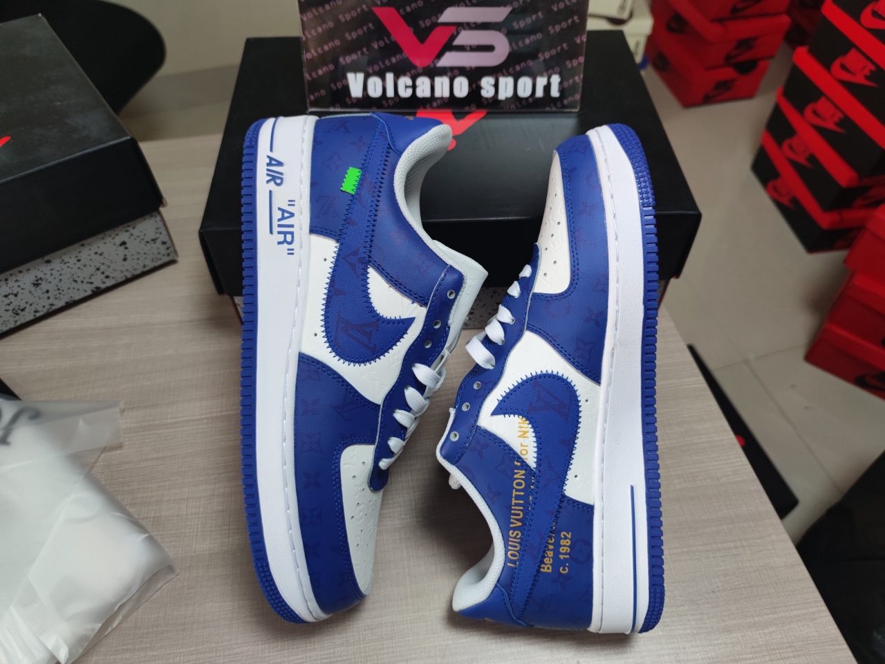 LV X Air Force 1 blue and white