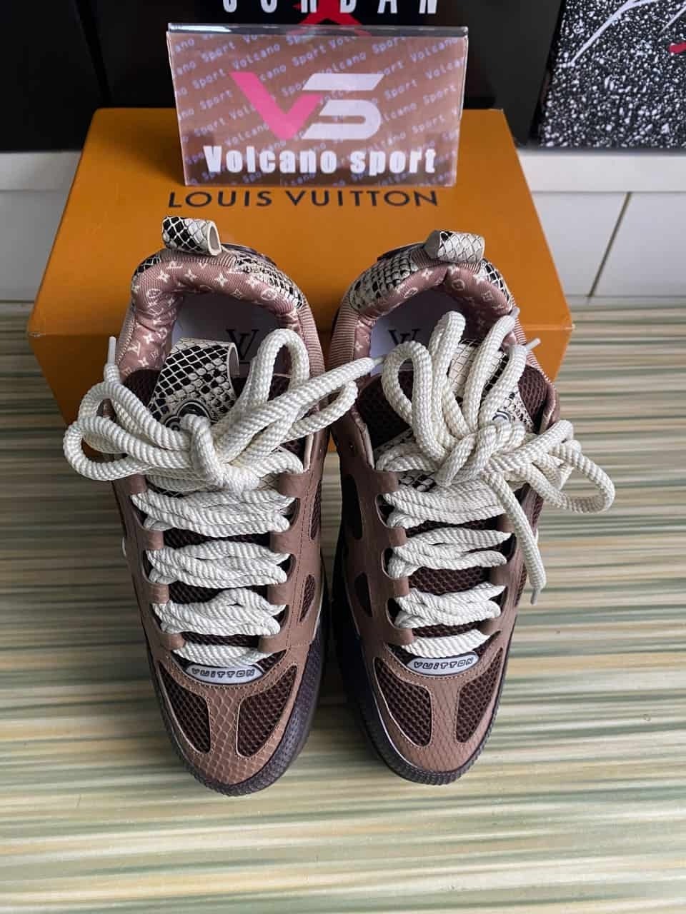 LV Skate Sneaker Brown Snakeskin 1ABM2Y