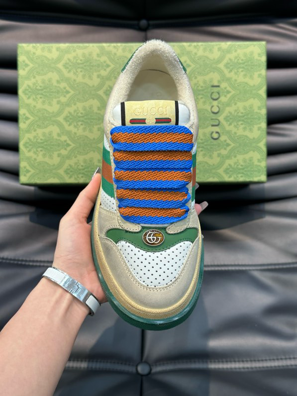 Gucci Screener GG Sneakers White Yellow Green