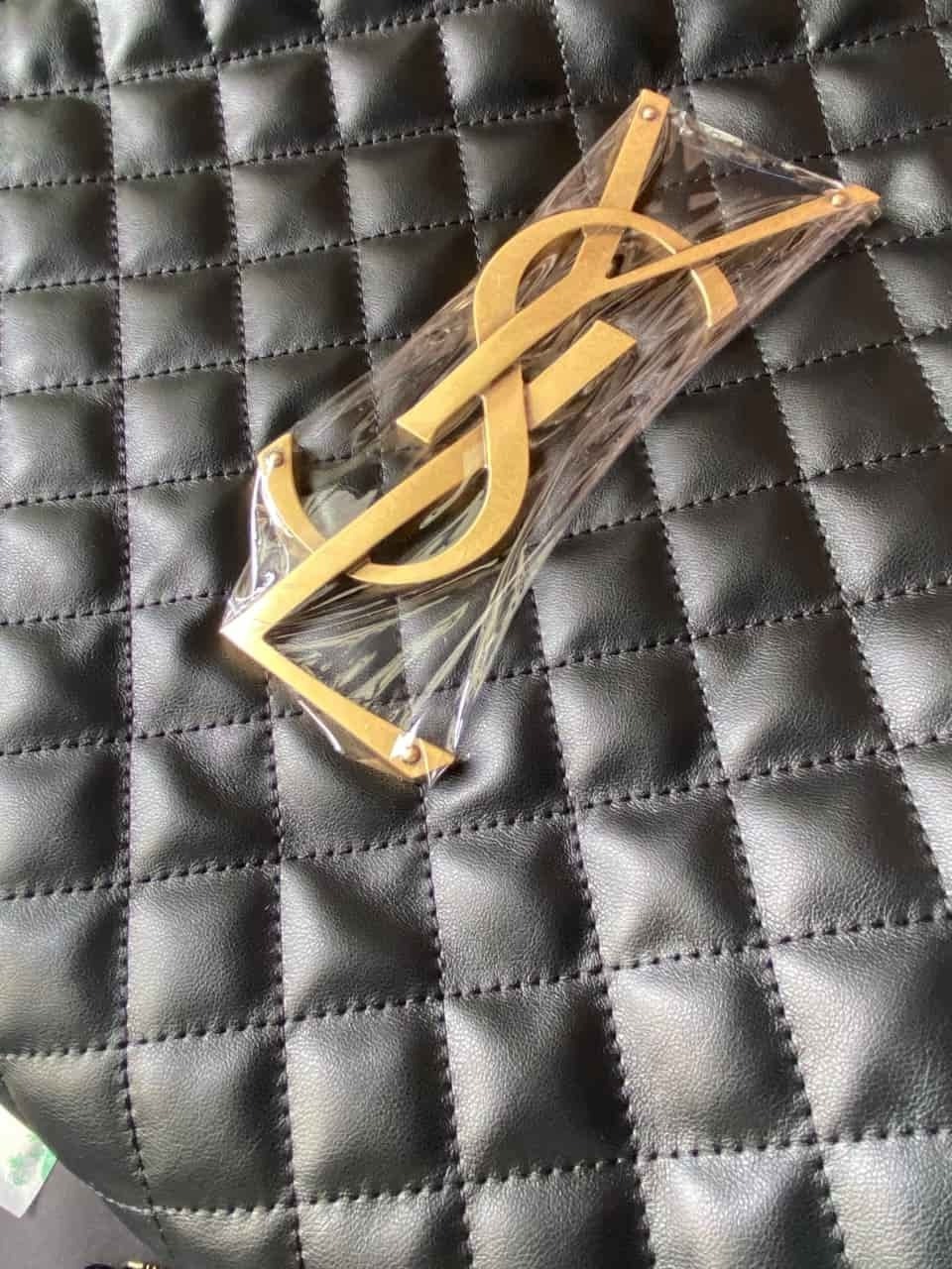 Saint Laurent Black Quilted Leather Icare Maxi Shopping Tote Bag