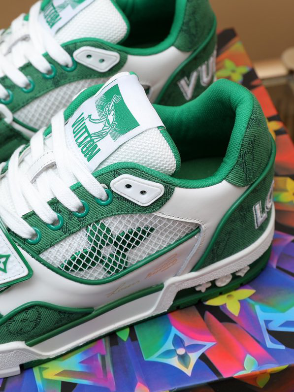 Louis Vuitton Trainer Green Monogram Denim